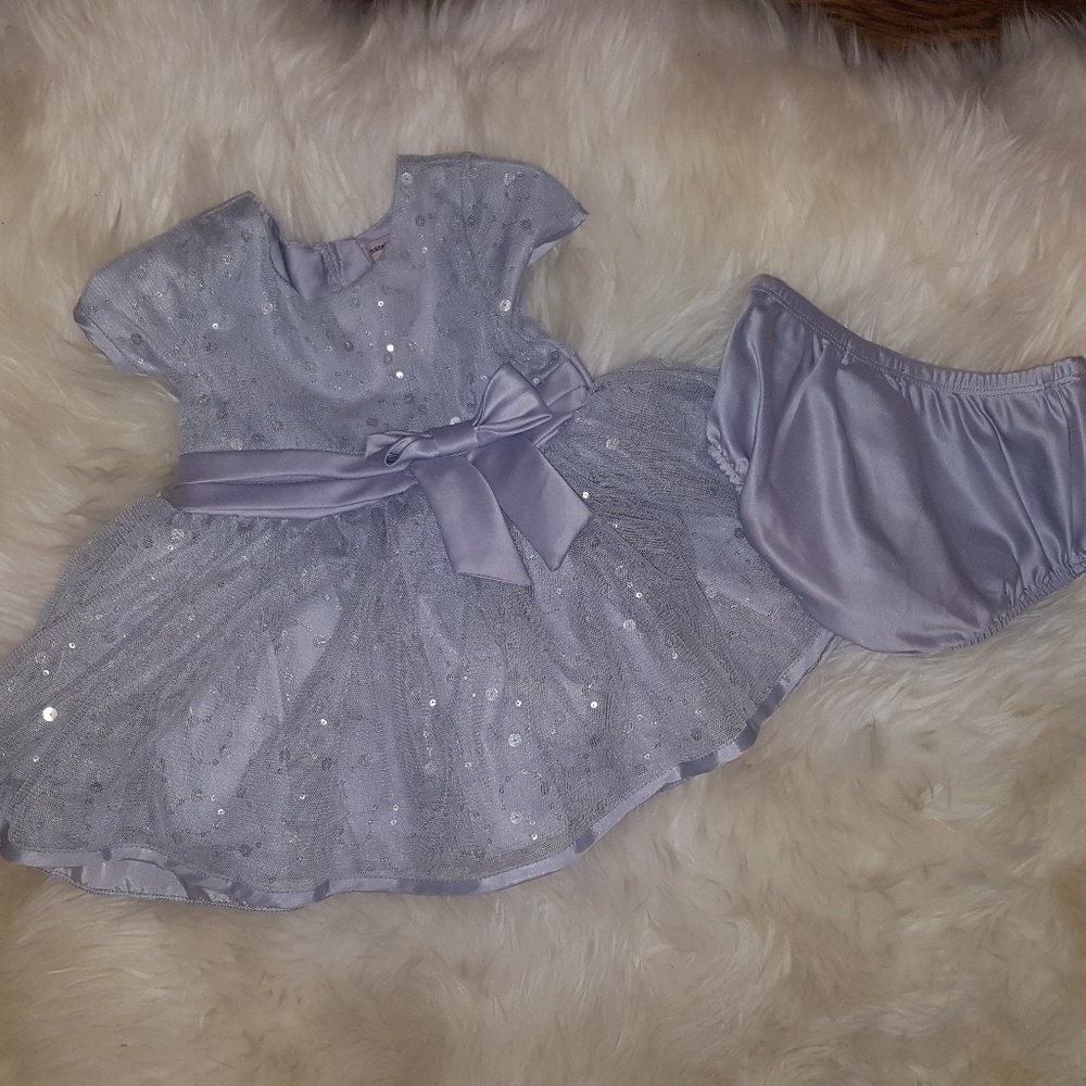 Silver/gray baby girl party dress 12 months